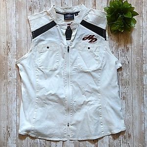 Harley Davidson women's 2XL performance zip up blouse (J1)